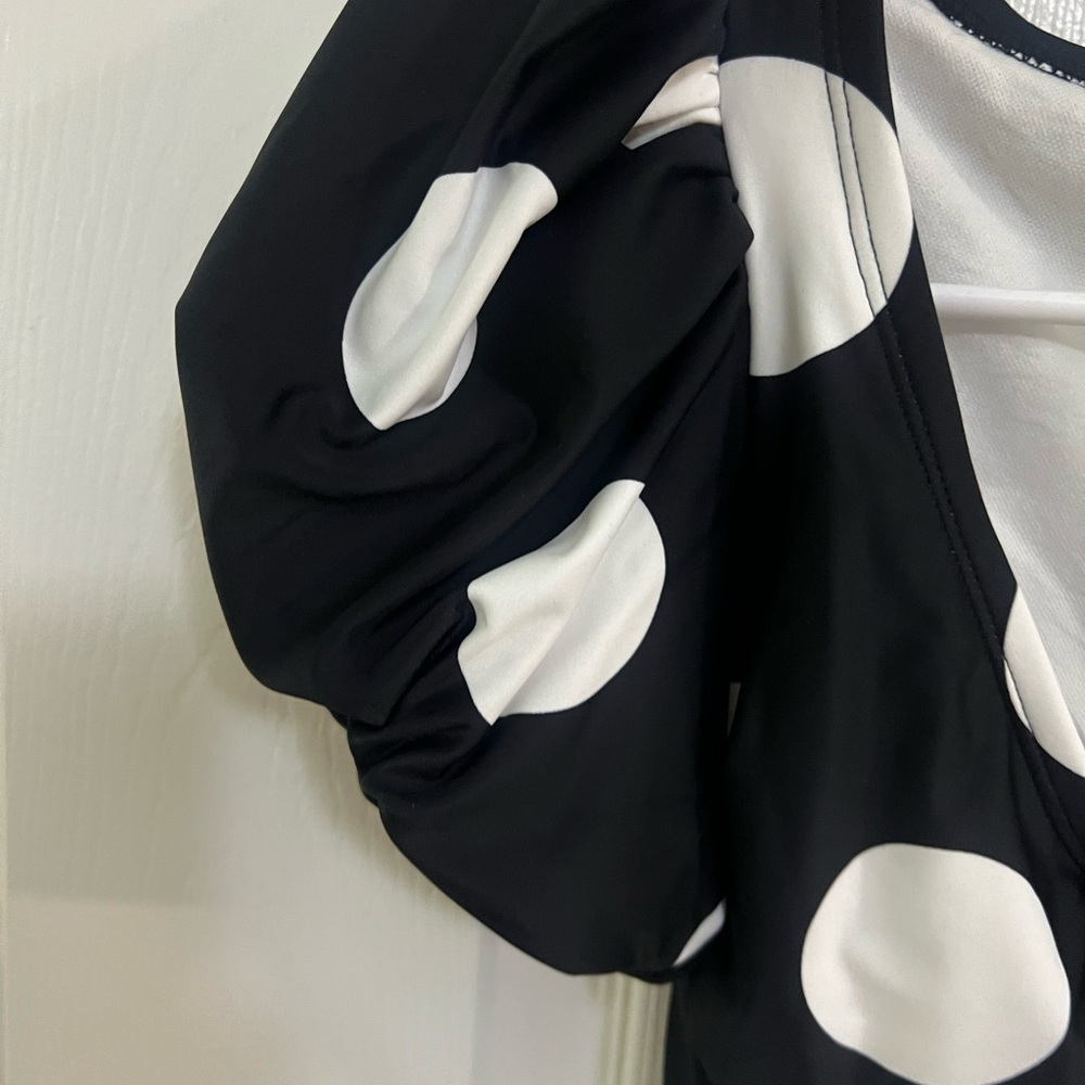 🔵  Tabitha Brown Target Striped Dot Print Tie Front One Piece Swimsuit  NWOT XXS - Picture 5 of 8